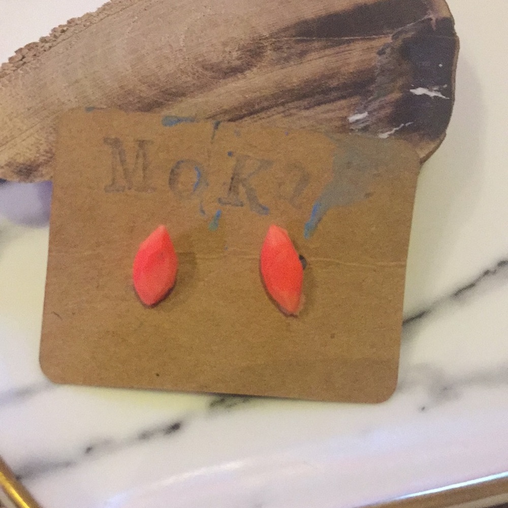 Handmade Polymer Clay Earrings - Tiny Diamond Stud